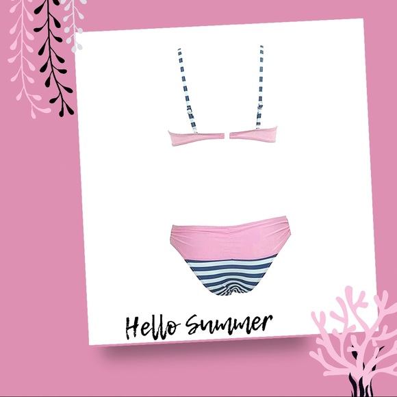 2-Pc Striped PushUp Underwire Bikini NWT - Picture 7 of 10